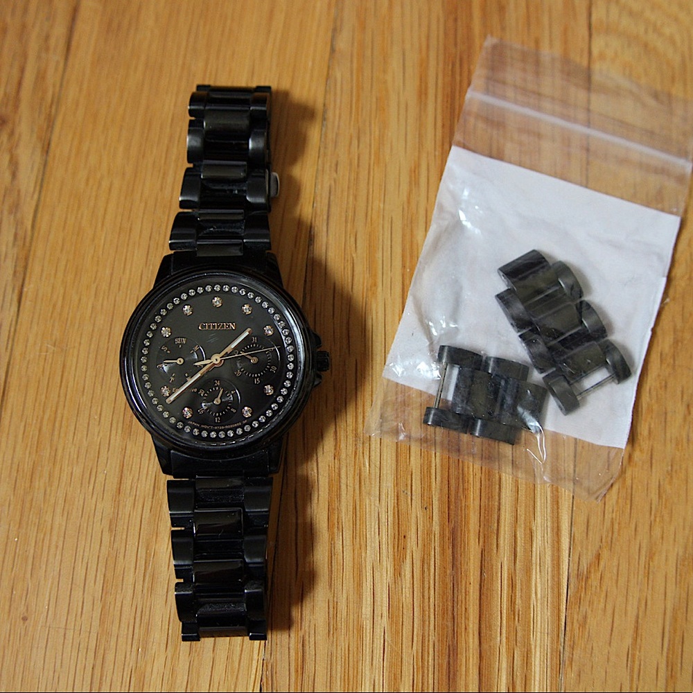 Citizen Eco-Drive Crystal Chronograph Black Watch